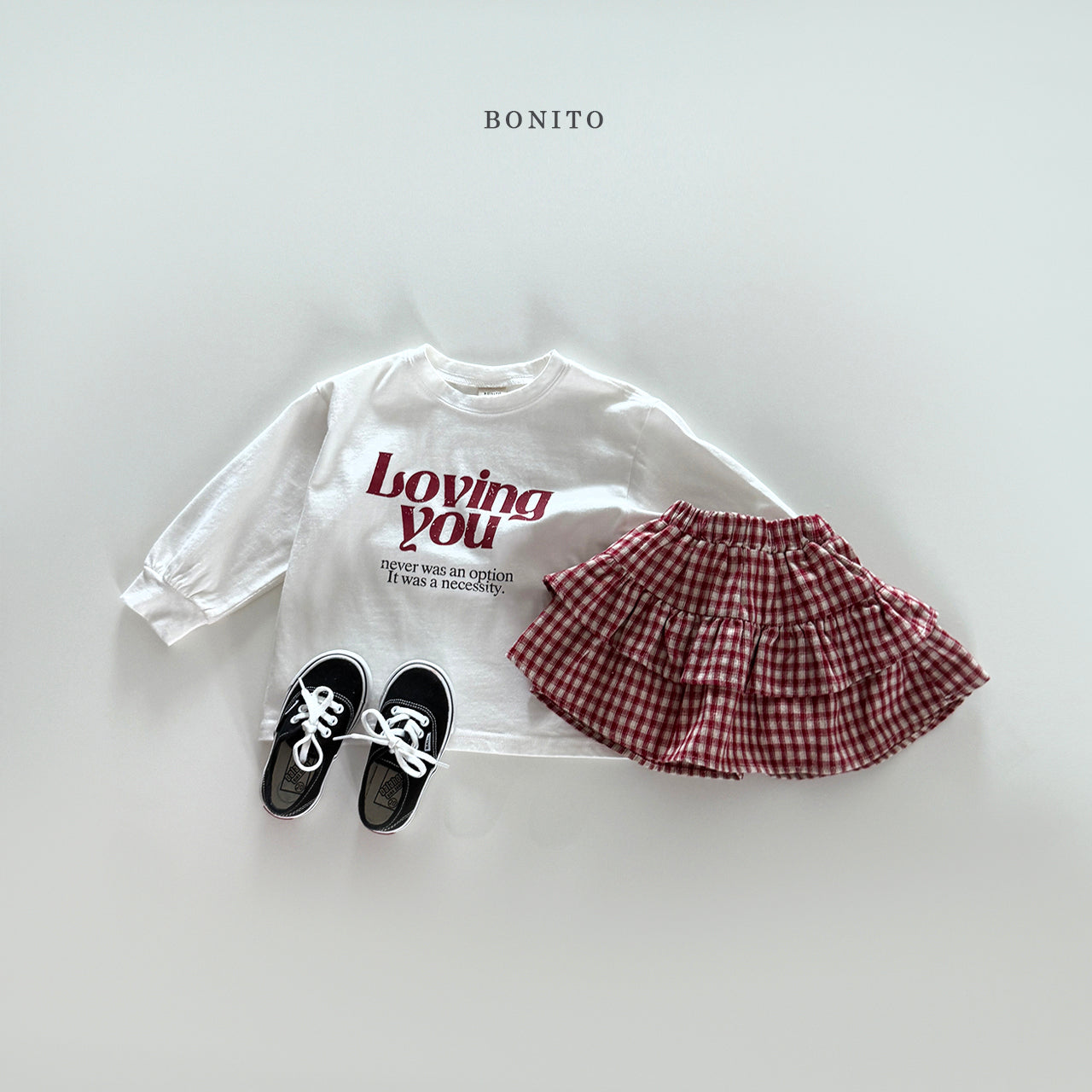 Check Tiered Skirt