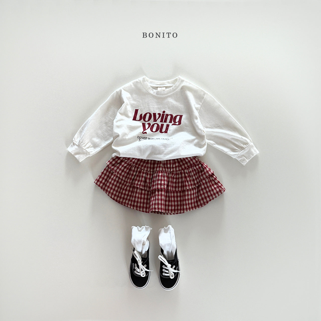 Check Tiered Skirt