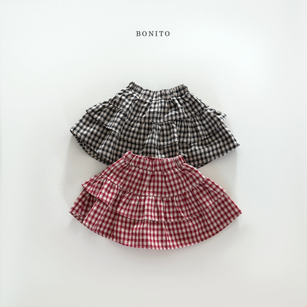 Check Tiered Skirt
