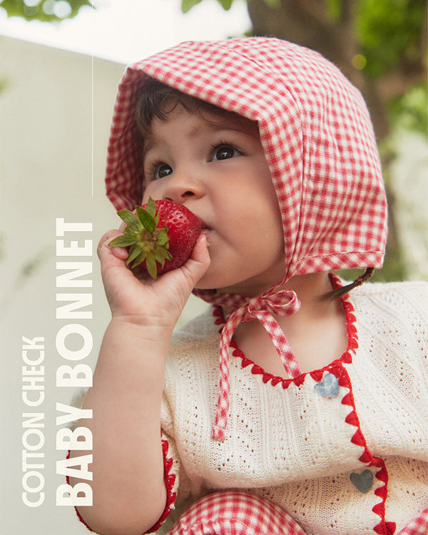 Cotton Gingham Bonnet