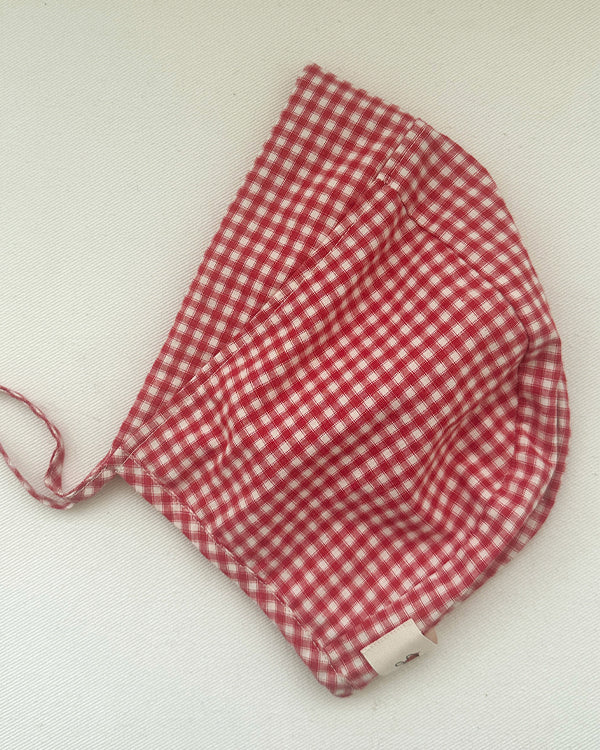 Cotton Gingham Bonnet