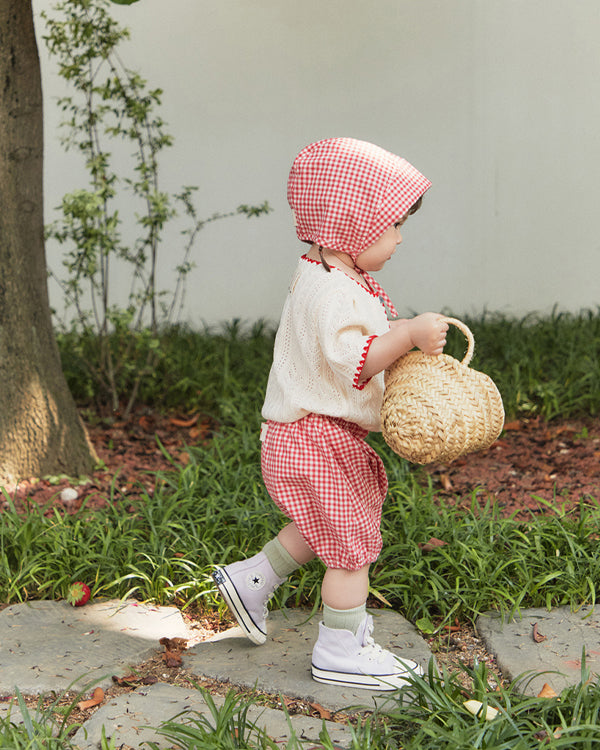 Cotton Gingham Bonnet