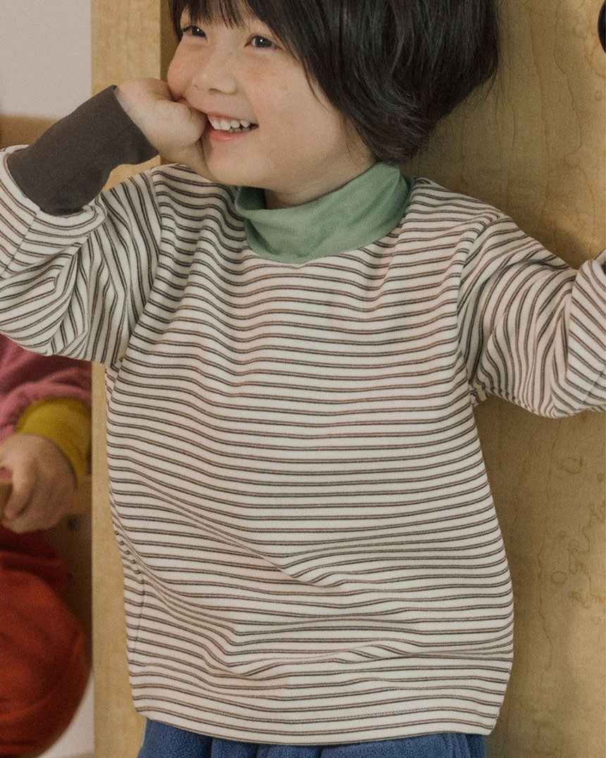 Layered Stripe Turtleneck T-shirt