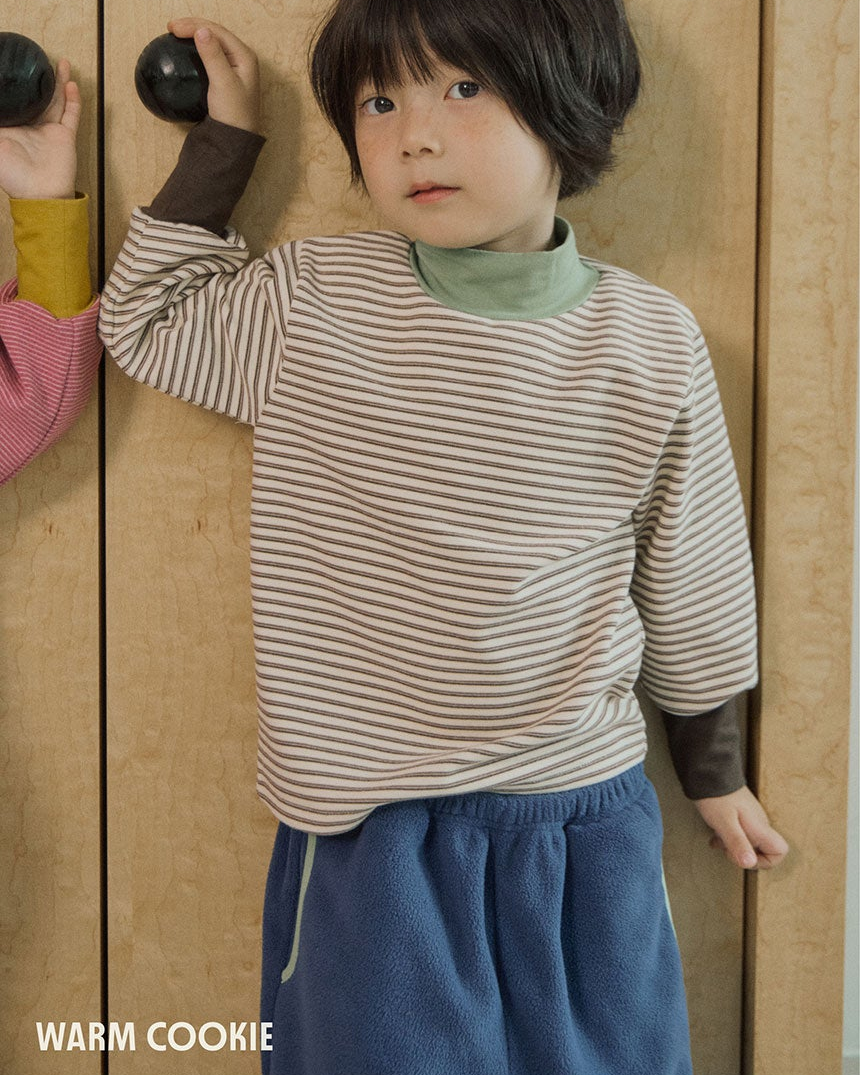 Layered Stripe Turtleneck T-shirt