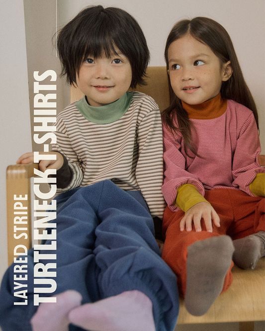 Layered Stripe Turtleneck T-shirt