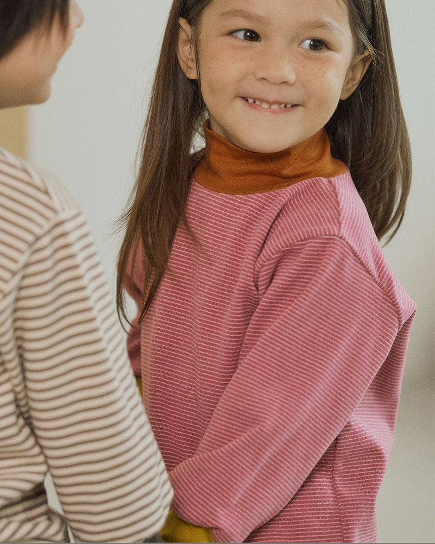 Layered Stripe Turtleneck T-shirt