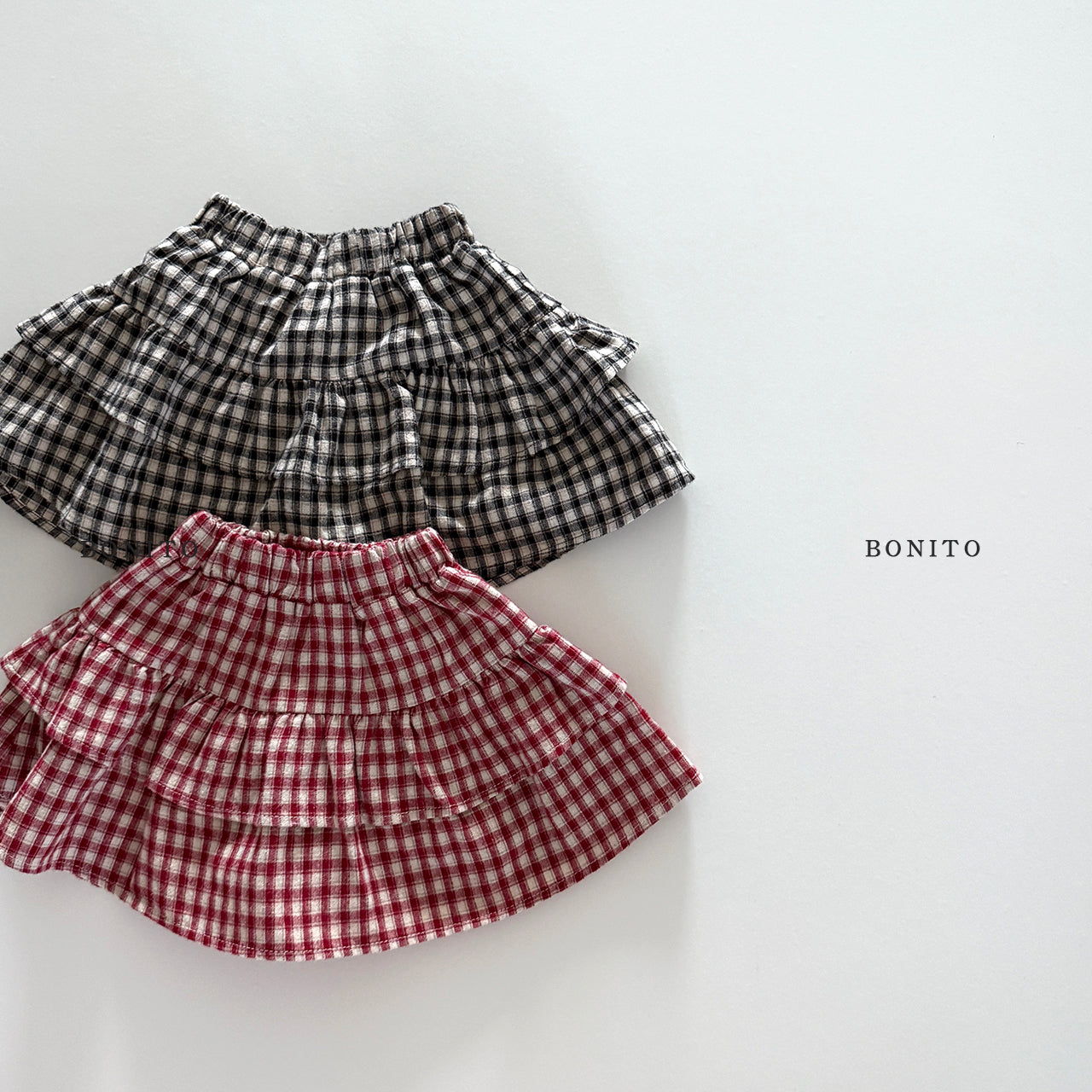 Check Tiered Skirt