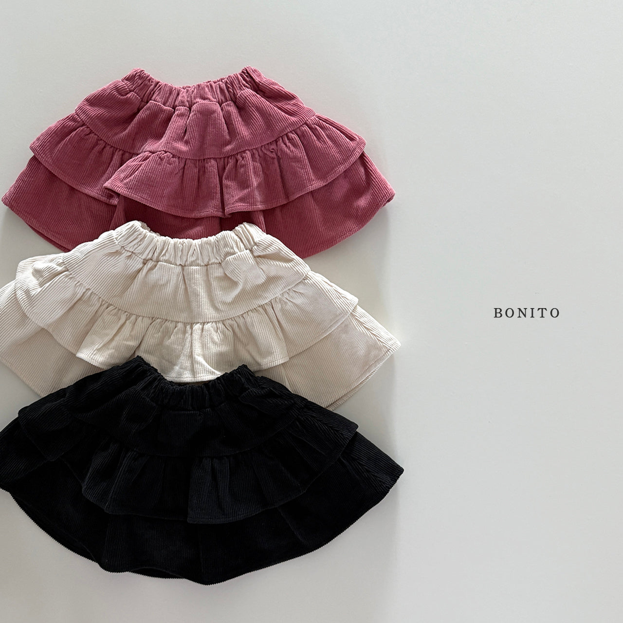 Corduroy Tiered Skirt