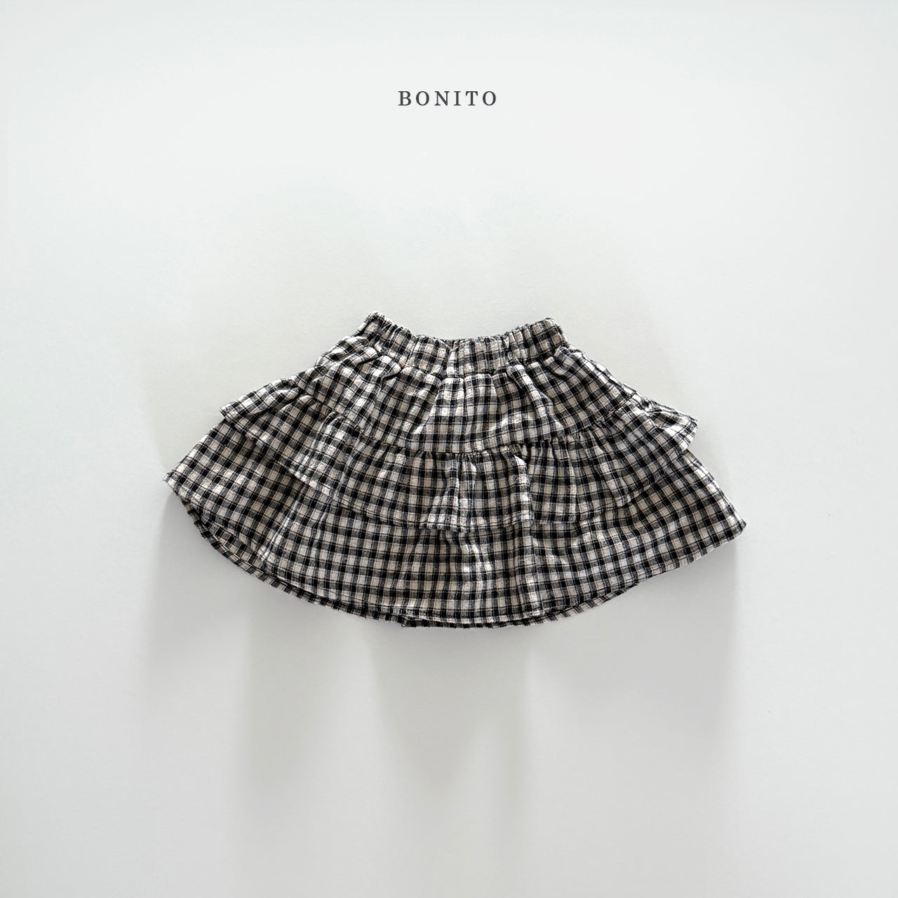 Check Tiered Skirt