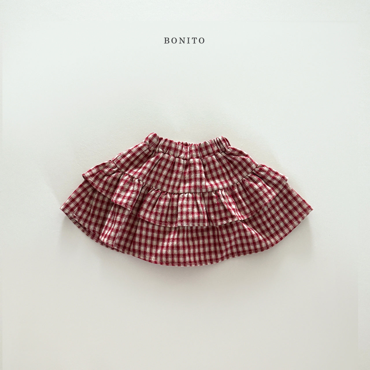 Check Tiered Skirt