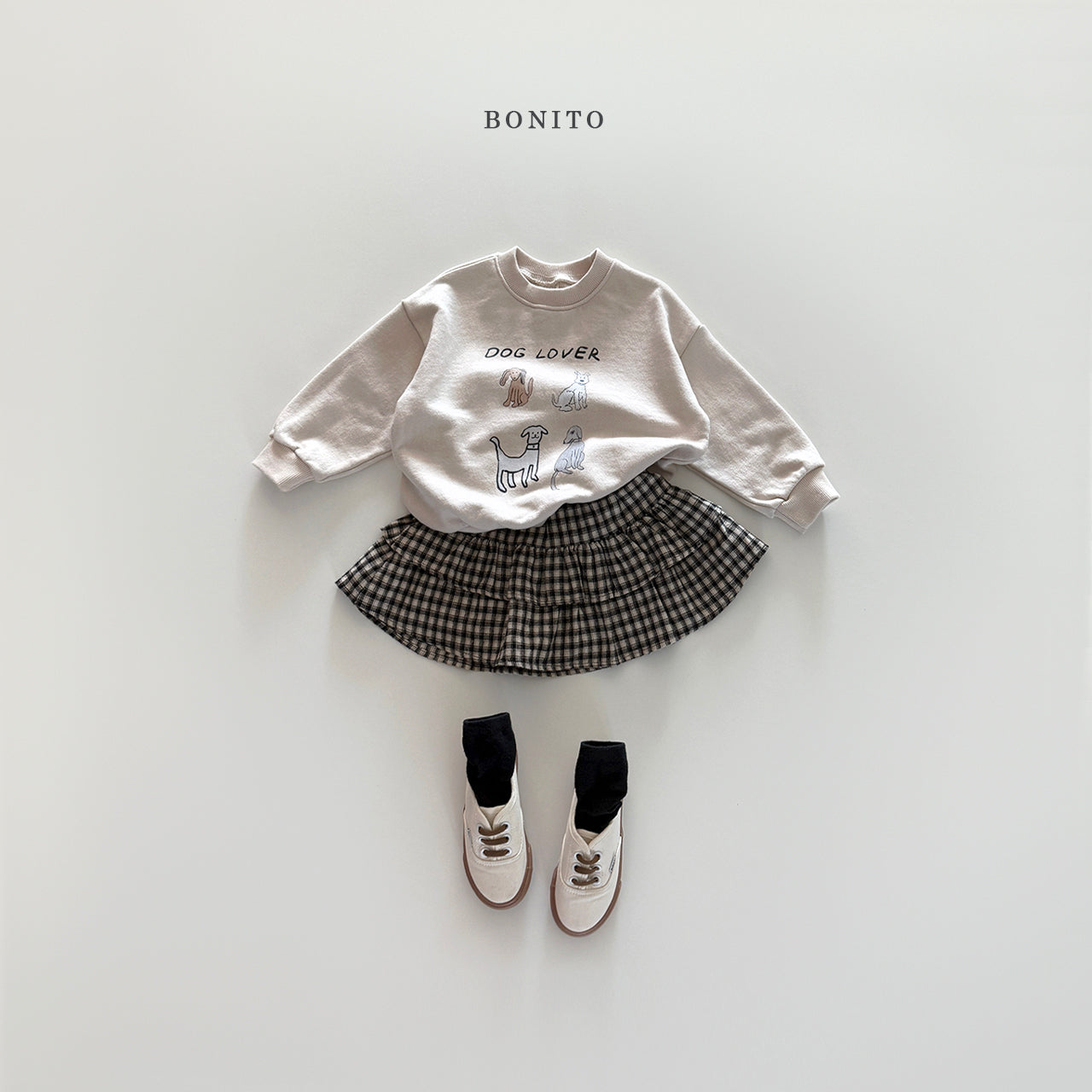 Check Tiered Skirt
