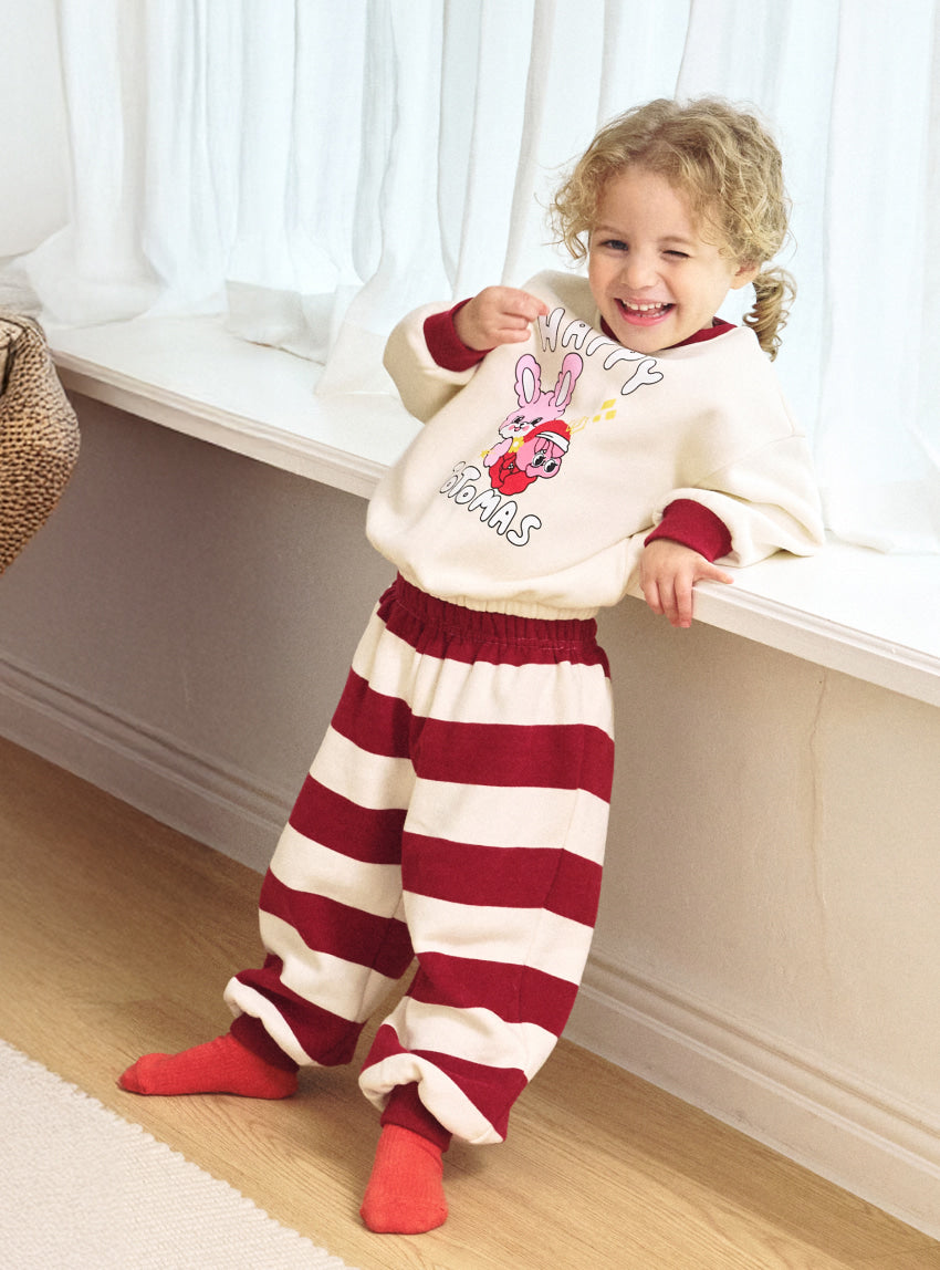 Brushed French Terry Stripe Loose Fit Set