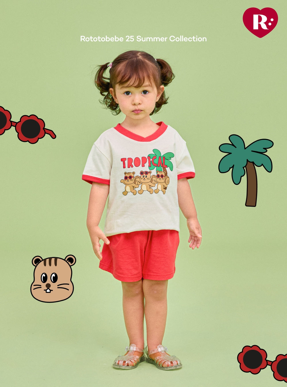 Tropical V-neck Set