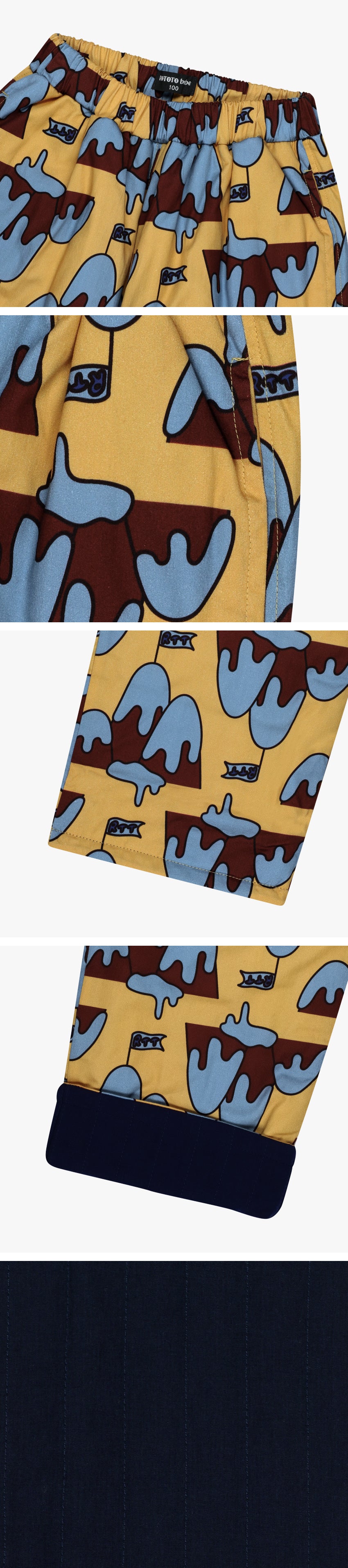 Woven Digital Print Padded Pants