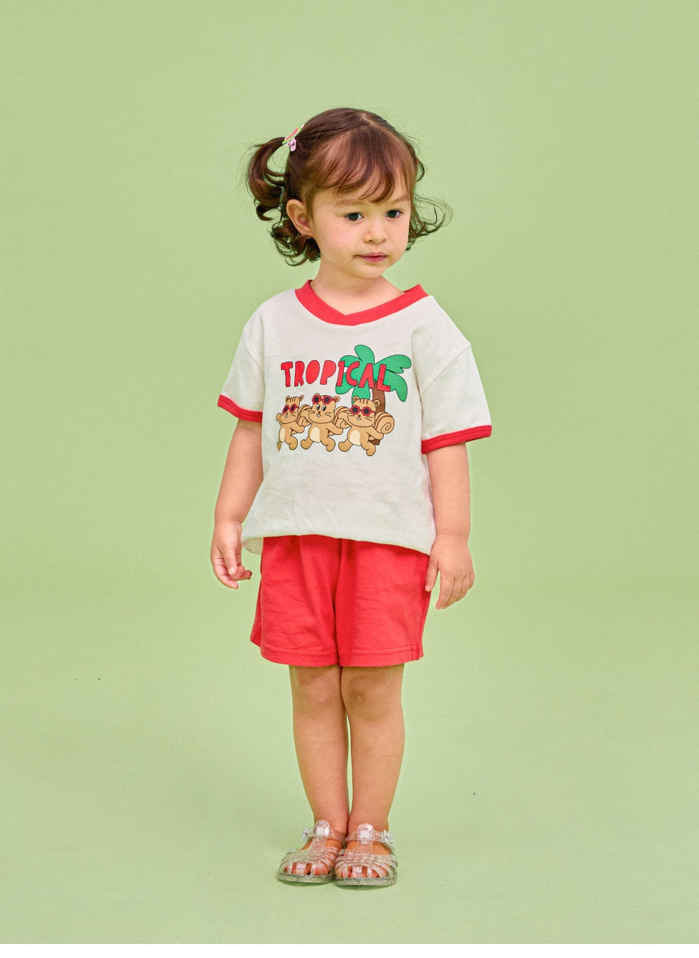 Tropical V-neck Set
