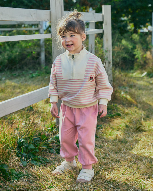 French Terry Half-Zip Stripe Set