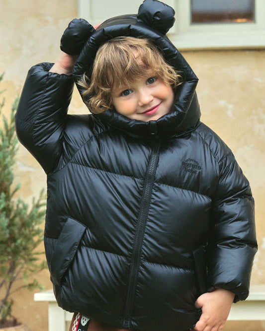 Glossy Polyester Mid-Length Down Jacket