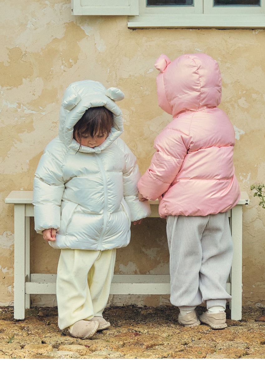 Glossy Polyester Mid-Length Down Jacket