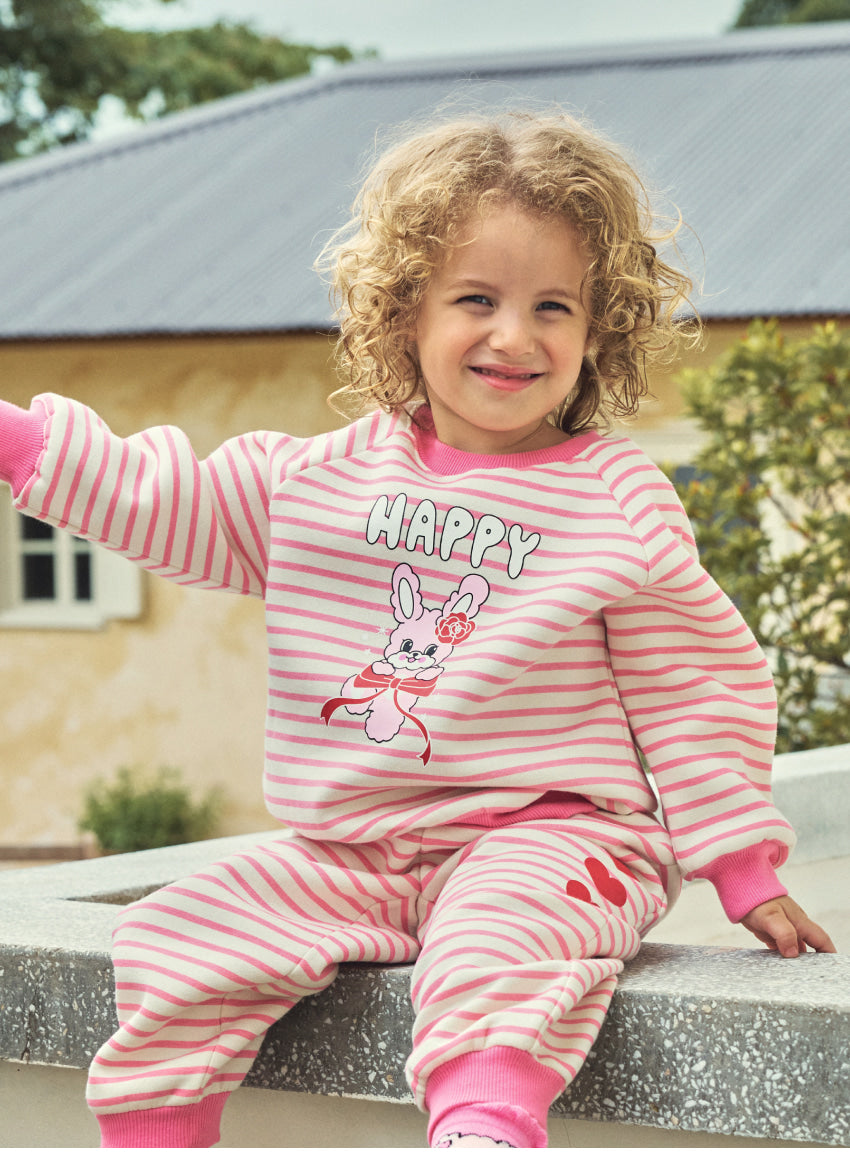 Brushed French Terry Stripe Raglan Set
