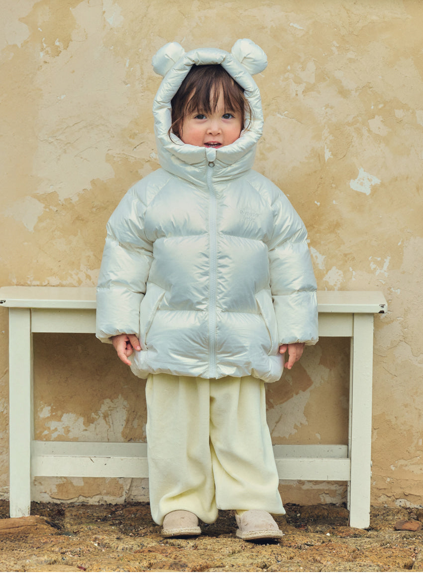 Glossy Polyester Mid-Length Down Jacket