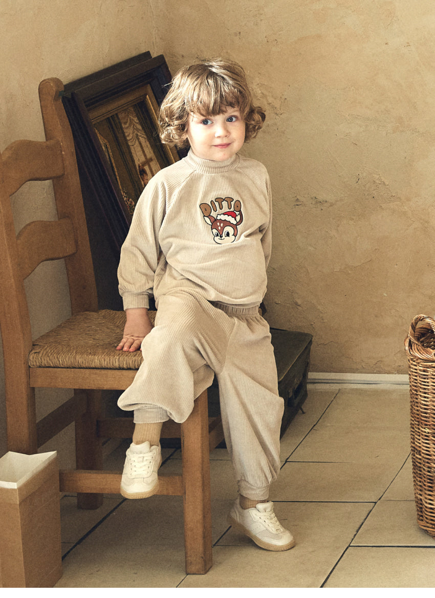 Velour Rib Mock Neck Raglan Set