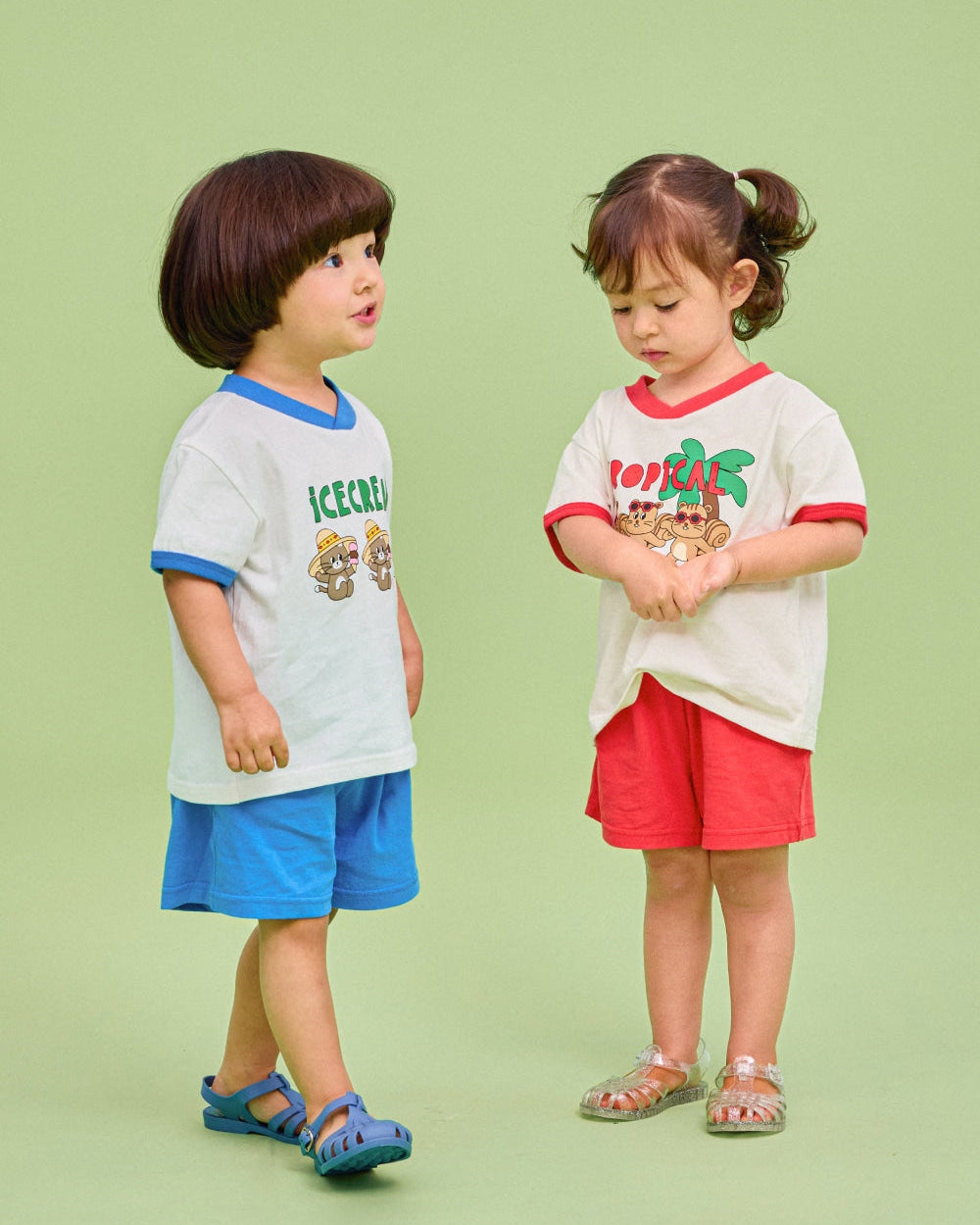 Tropical V-neck Set