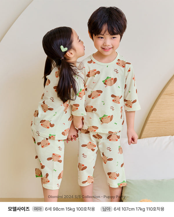 Puppy Party 3/4 Sleeve PJ Set