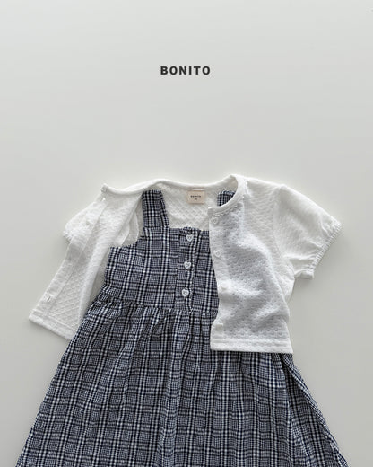 Eyelet Short-sleeve Cardigan