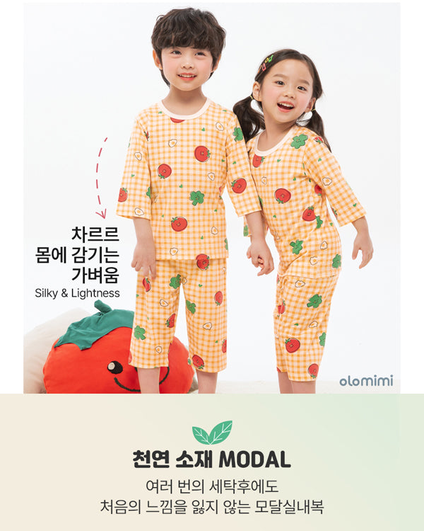 Morning Check 3/4 Sleeve Modal PJ Set