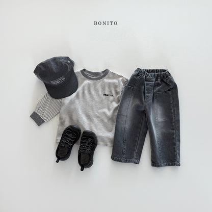Line Brushed Denim Pants