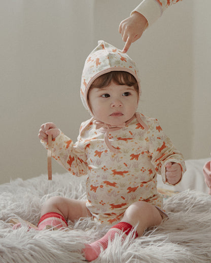 Pattern Body Suit & Bonnet Set (Ivory)