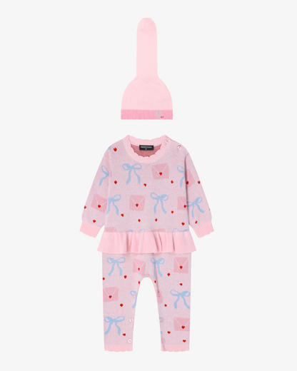 [26F] Frill Knit Bonnet Suit
