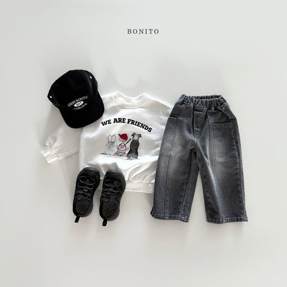 Line Brushed Denim Pants