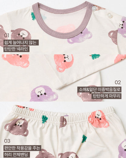 Soft Bear 3/4 Sleeve Bamboo PJ Set