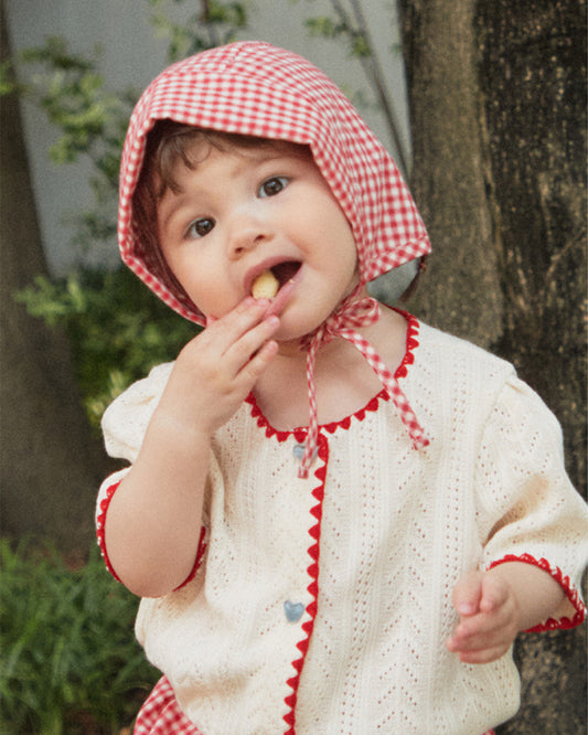 Cotton Gingham Bonnet