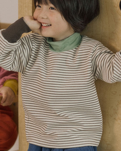 Layered Stripe Turtleneck T-shirt