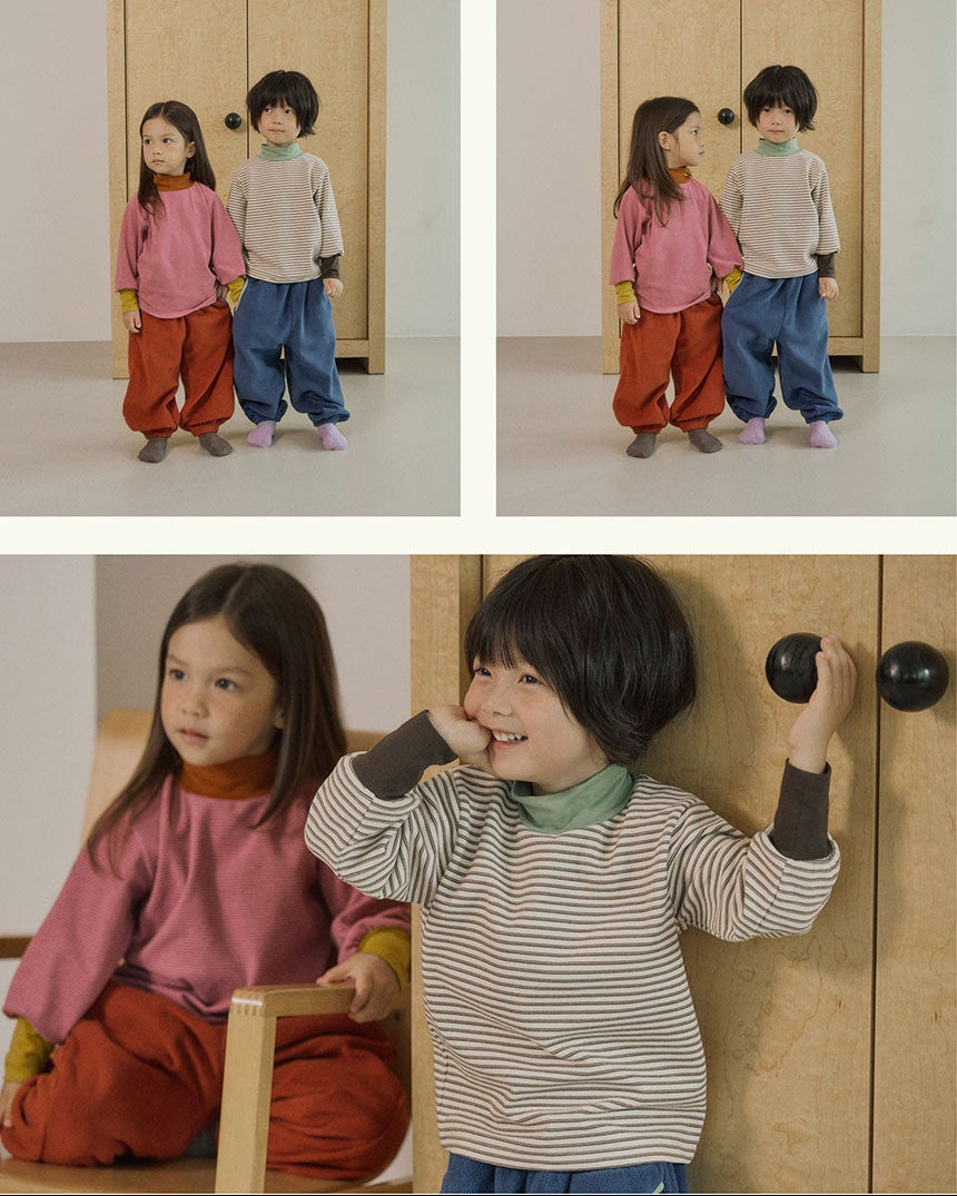 Layered Stripe Turtleneck T-shirt