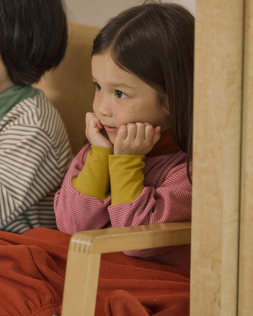 Layered Stripe Turtleneck T-shirt