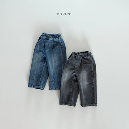 Line Brushed Denim Pants