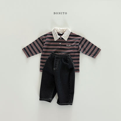 Stripe Collared T-shirt