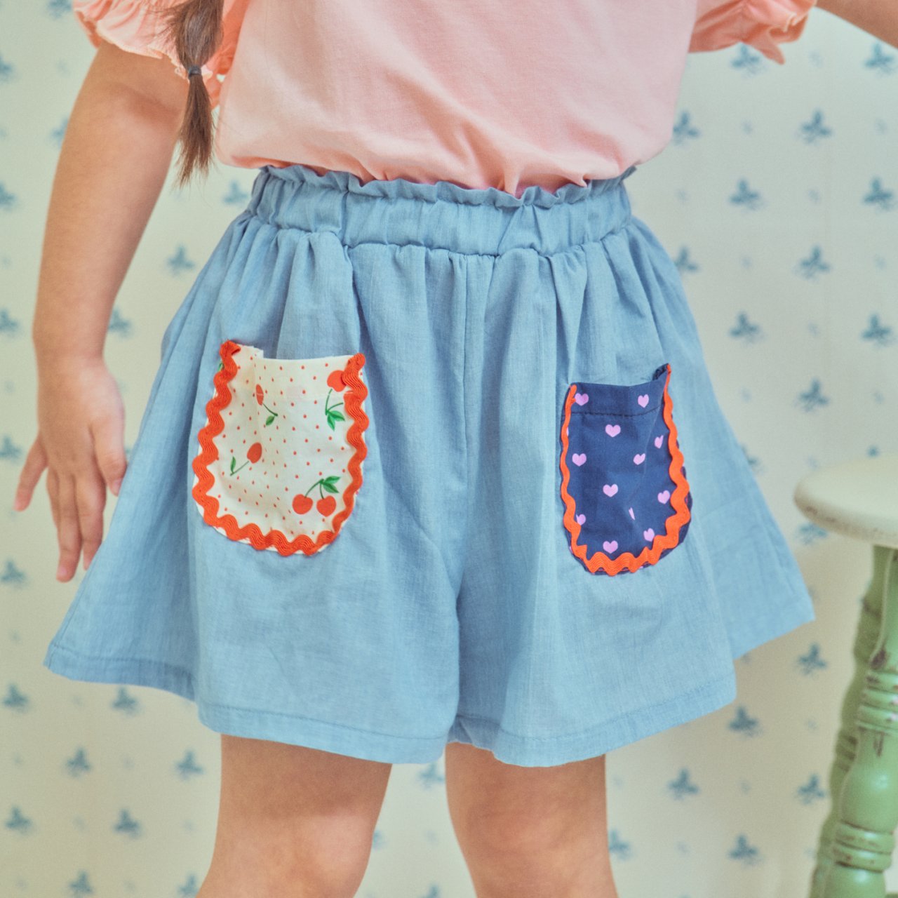 Patch Denim Skort