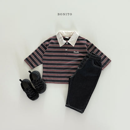 Stripe Collared T-shirt