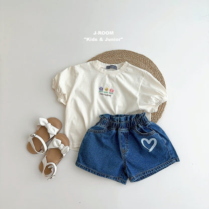 Heart Denim Short