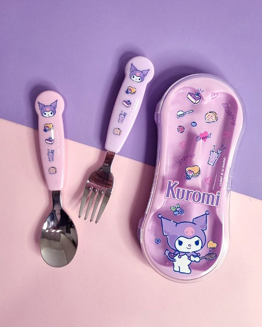 Kuromi Spoon/Fork/Case Set