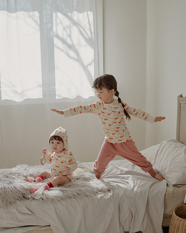 Pattern Body Suit & Bonnet Set (Ivory)