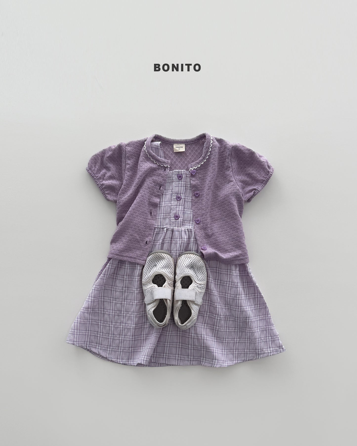 Eyelet Short-sleeve Cardigan
