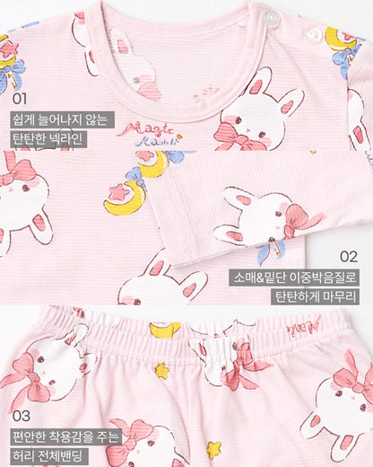 Magic Rabbit 3/4 Sleeve Jacquard PJ Set