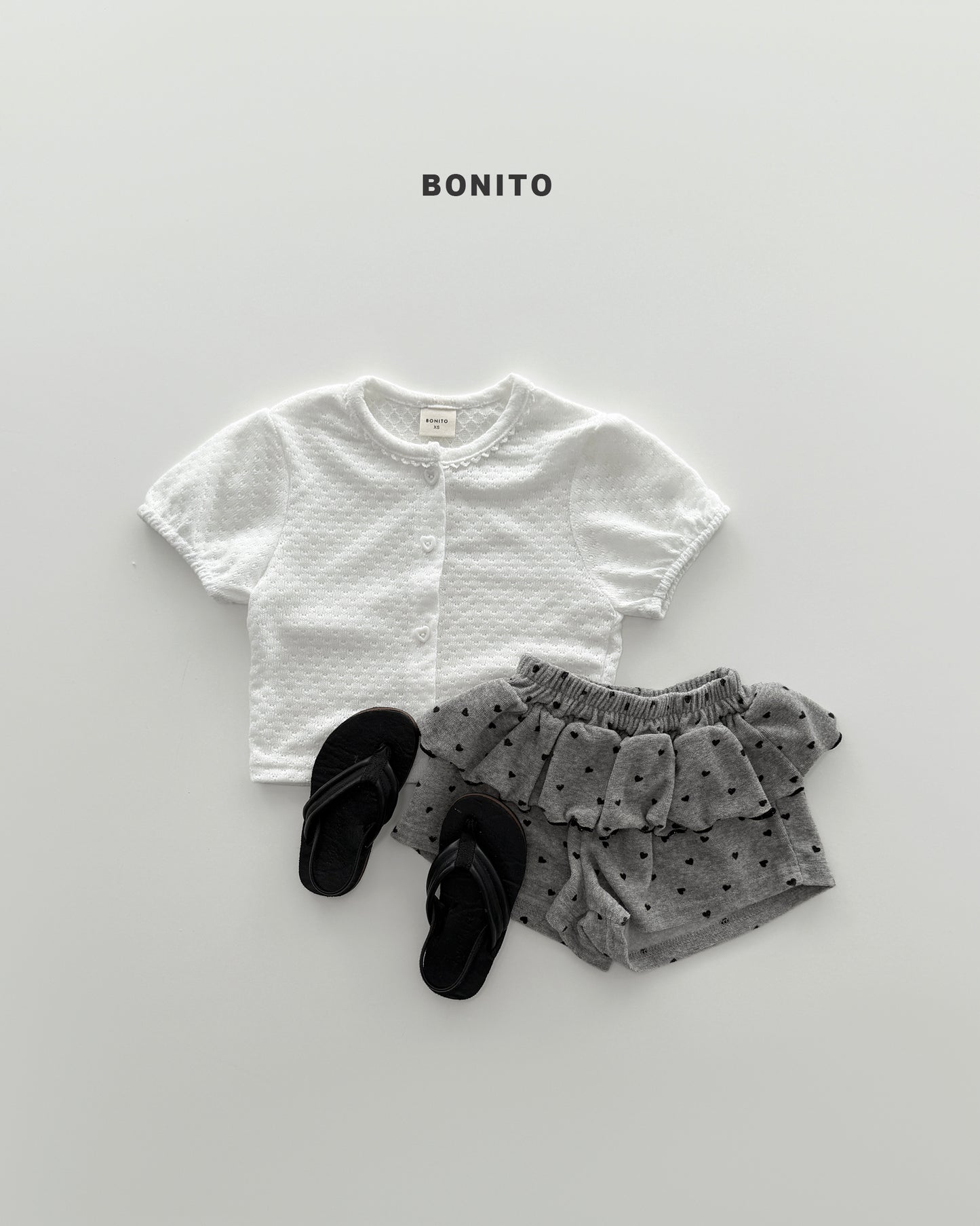 Eyelet Short-sleeve Cardigan