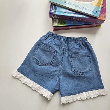 Ribbon Lace Denim Short