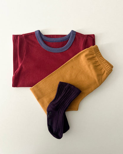 25 Supima Color Block Loungewear Set